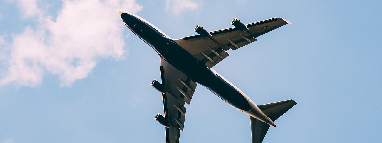 a plane flying in the sky