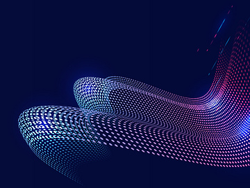 abstract dotted lights on dark blue background