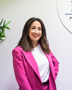 a person in a pink suit