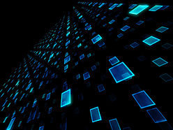 a blue squares in a black background