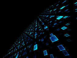 a blue squares in a black background