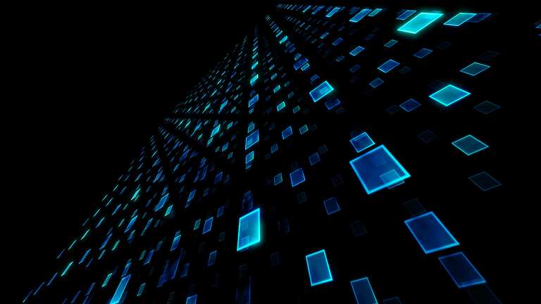 a blue squares in a black background