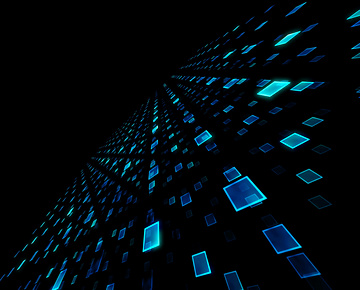 a blue squares in a black background