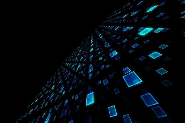 a blue squares in a black background