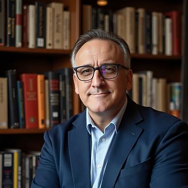 a person in a suit with his arms crossed