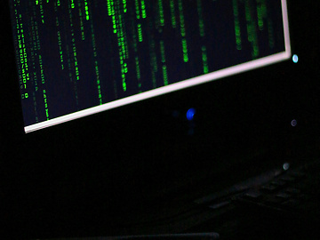 a computer screen with green text