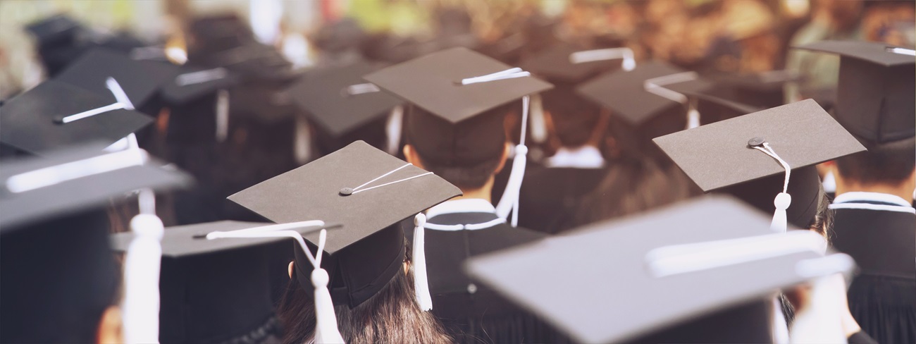 Large group of students at graduation