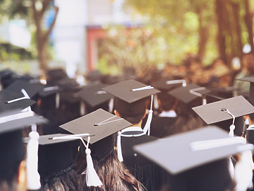 Large group of students at graduation