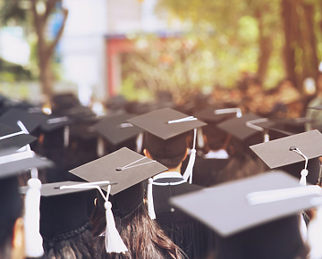 Large group of students at graduation