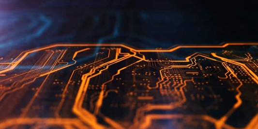 bright orange lights on dark background