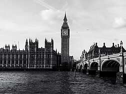 Big Ben next to a bridge