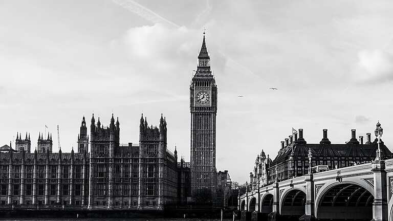 Big Ben next to a bridge