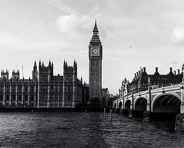 Big Ben next to a bridge