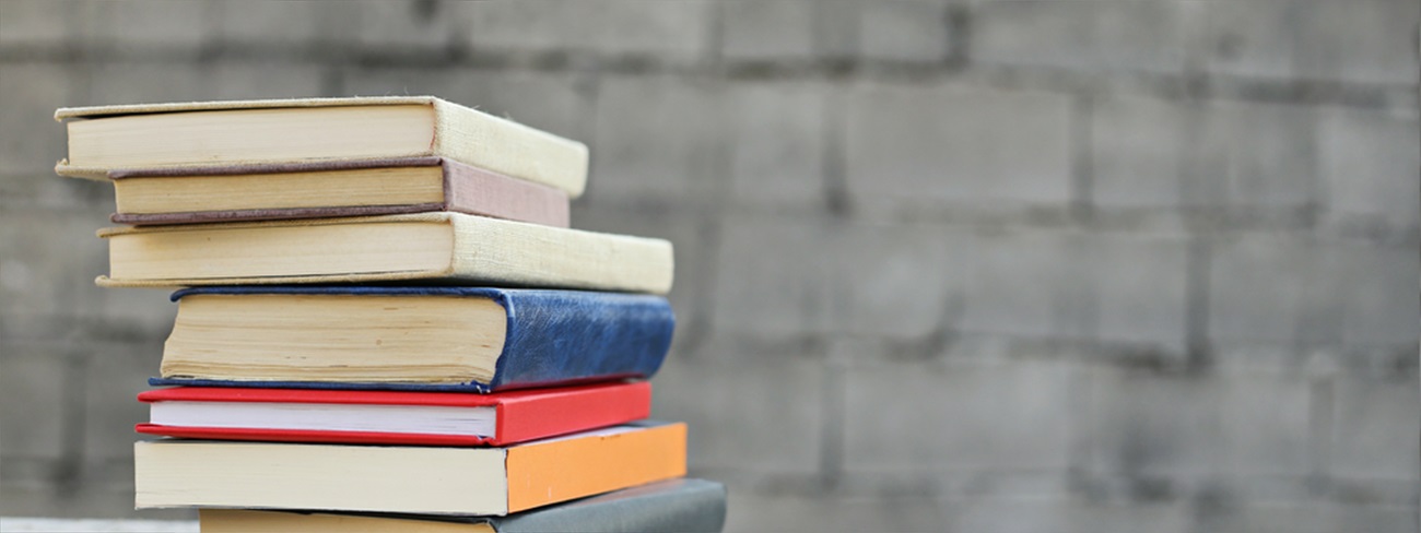 School books on bench