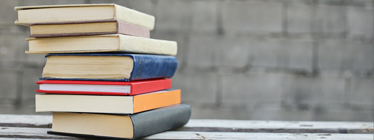 School books on bench