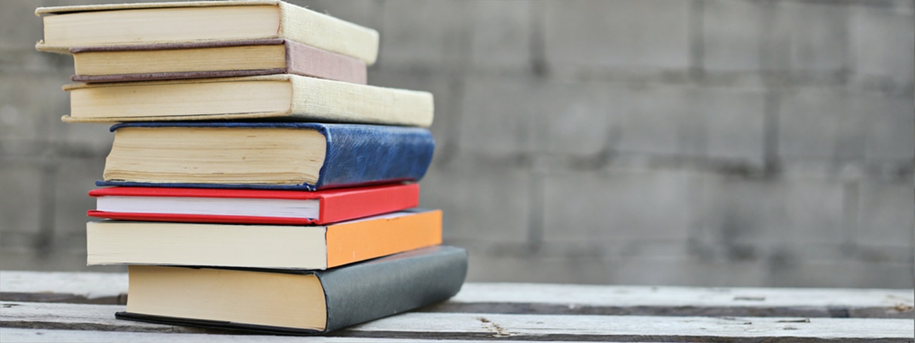 School books on bench