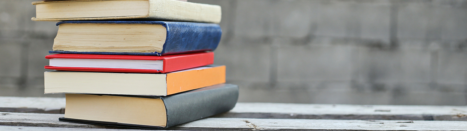 School books on bench