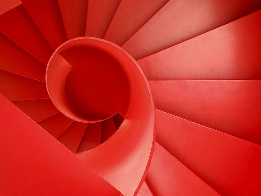 Red abstract staircase