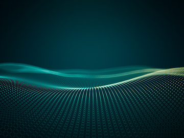 Abstract technology green dotted lines