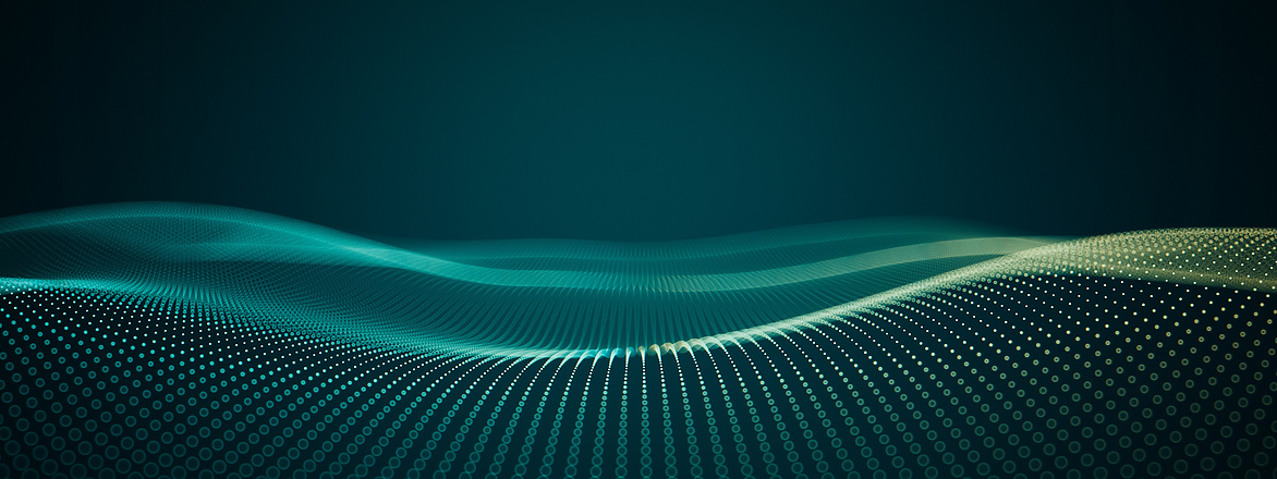Abstract technology green dotted lines