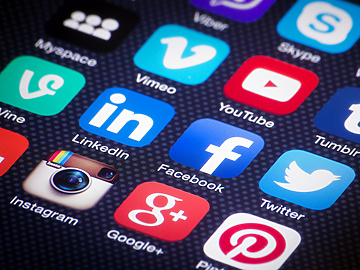 social icons on phone