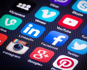 social icons on phone