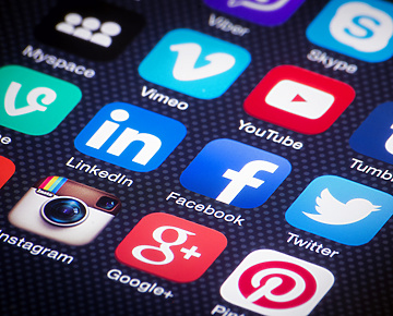 social icons on phone