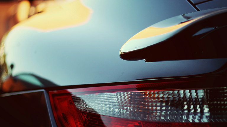 the tail light of a car