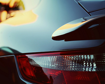 the tail light of a car