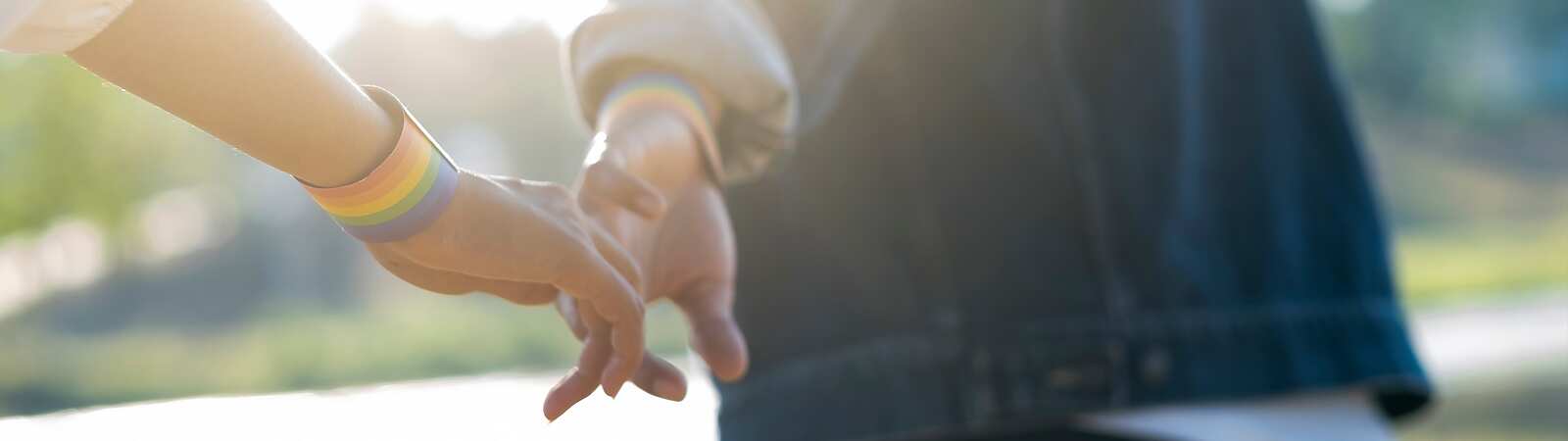 Couple holding hands