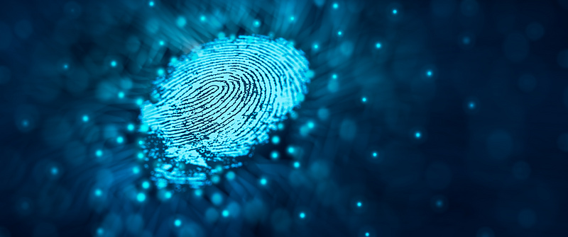 a fingerprint on a blue background