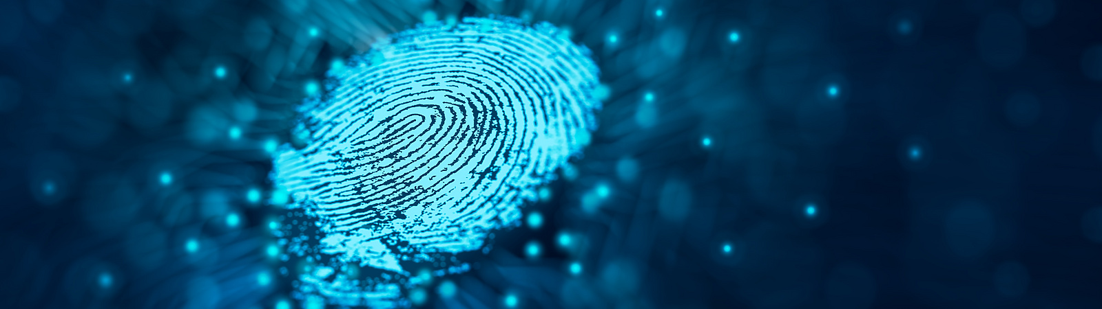 a fingerprint on a blue background