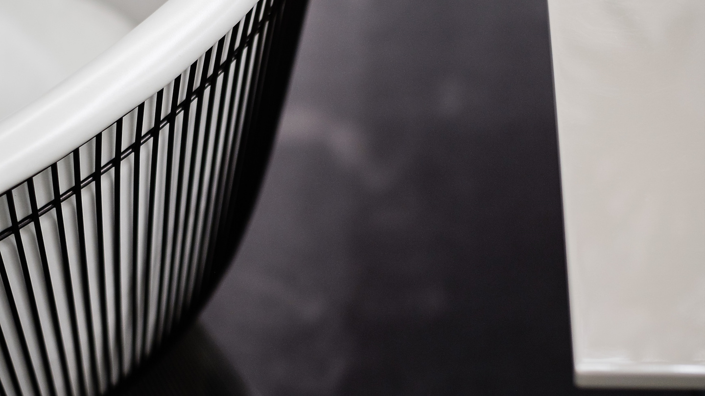 a close up of a black and white object