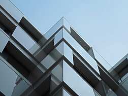 a close up of a building