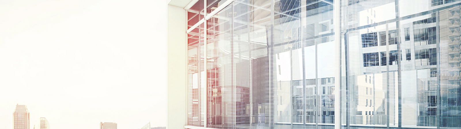 Glass building in city