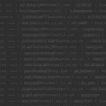 Computer code some entries blanked out