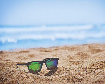 sunglasses on beach