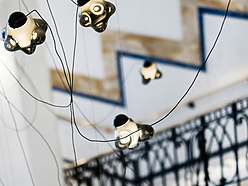 Africa House lobby lights and staircase