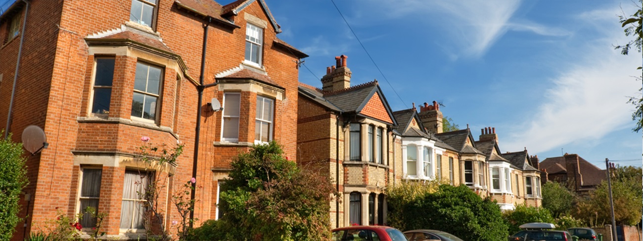 Road and houses