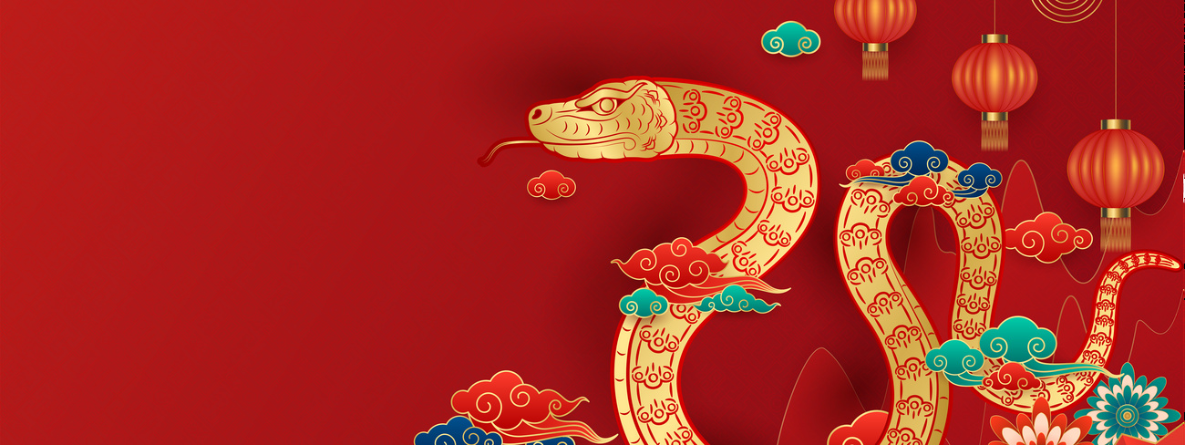 a snake with clouds and a lantern