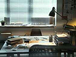 investigation table with evidence