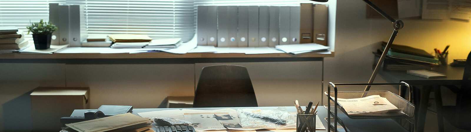 investigation table with evidence