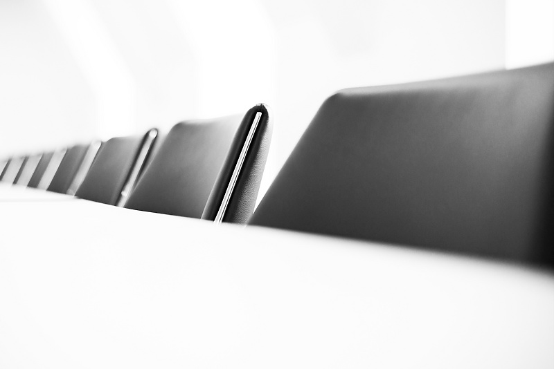 a row of chairs in a room