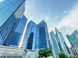 Singapore front view buildings