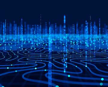 a blue lines and dots