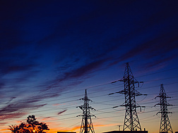 Silhouette of tower lines