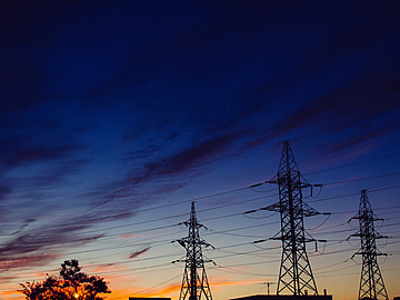 Silhouette of tower lines