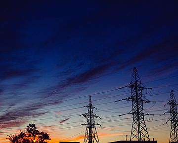 Silhouette of tower lines