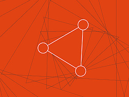 a white lines on a red background