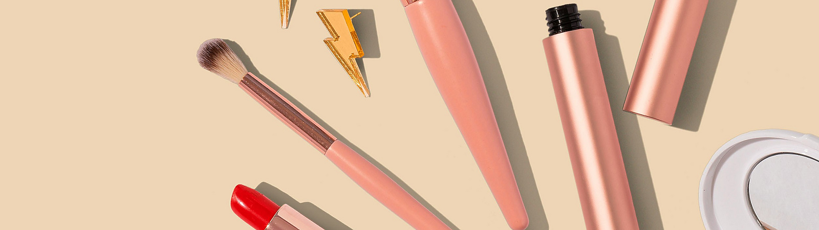 a group of makeup products